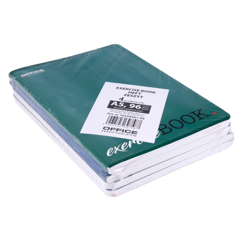 Zeszyt szkolny OFFICE PRODUCTS, A5, w linie, 96 kart., 60gsm, mix kolorów, 16259261 - obrazek 4